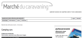 Site internet de Marché du caravaning avec marché des véhicules neufs