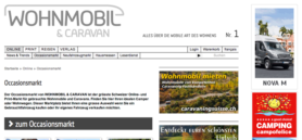 Occasionsmarkt der Website Wohnmobil und Caravan