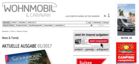 Website von Wohnmobil und Caravan